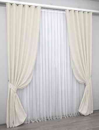 Комплект готових штор VR-Textil Жакард Sultan YL № 1294ш Молочний 150х270 см 2 шт (33-0142) Київ