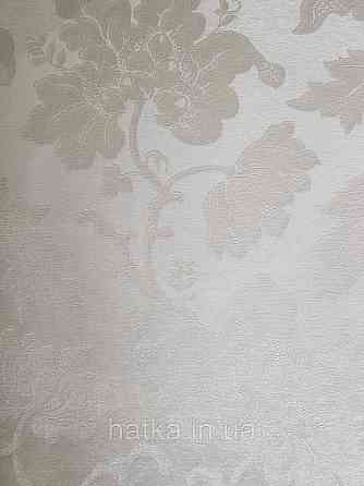 Шпалери вінілові на флізеліні Rasch Trianon Xlll 0.53х10 класика під текстиль гобелен квіти листя білі Київ