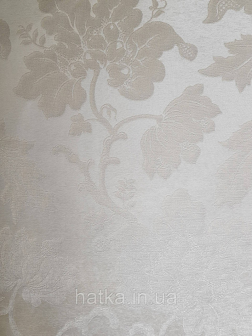 Шпалери вінілові на флізеліні Rasch Trianon Xlll 0.53х10 класика під текстиль гобелен квіти листя білі Київ - фото 1