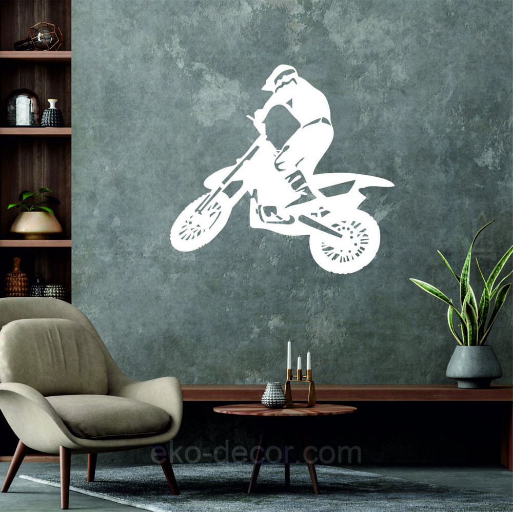 Декоративне настінне Панно «Мотоцикл» Декор на стіну 70*64 см, Білий Київ - фото 8