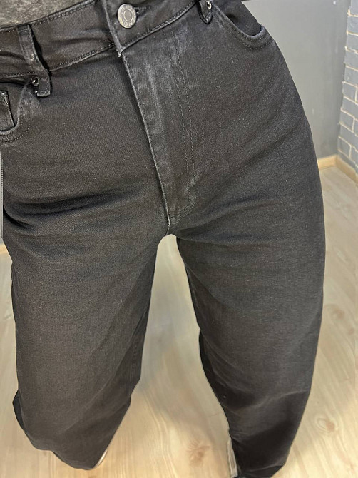 Джинси жіночі Its Basic 3474 skater jeans мом банани стрейчеві збільшені розміри чорні, чорний, 44,  Одеса - фото 7