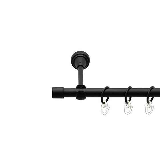 Карниз Orvit Заглушка металевий однорядний відкритий гладка труба кільце металеве Чорний Оксамит 16 мм 240 см Львов