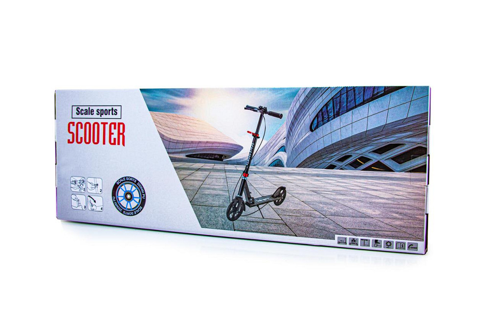 Детский двухколесный складной самокат Scale Sports SS-18 с ручным тормозом. Бирюзовый цвет Одесса - изображение 3