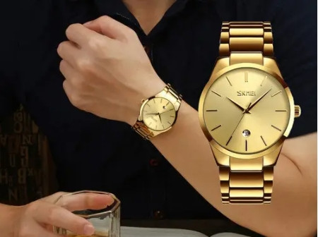 Мужские наручные часы Skmei 9140 Золотистые Винница - изображение 4
