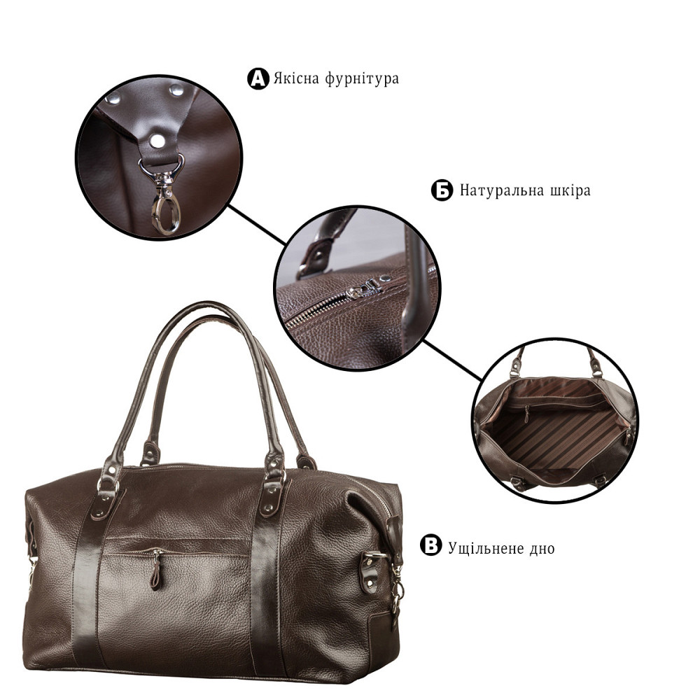 Сумка дорожня SHVIGEL 00879 Коричнева Київ - фото 5