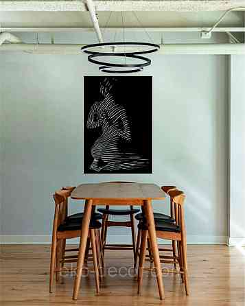 Декоративне настінне Панно «Жіноче тіло», Декор на стіну 110*76 см, Чорний Київ