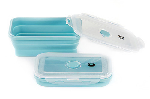 Ланчбокс складаний з кришкою-засувкою блакитний 800мл СИЛА Київ - фото 1