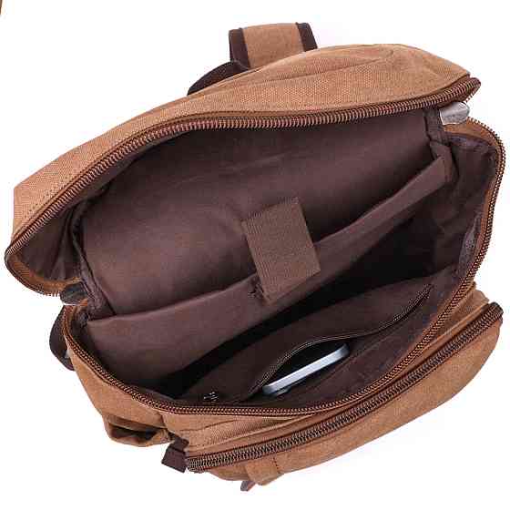 Текстильний рюкзак з кишенею для ноутбука Vintage sale_15075 Пісочний Київ