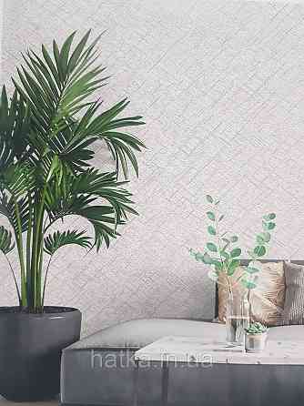 Шпалери вінілові на флізеліні гарячого тиснення DU&KA 1.06х10 вензель основа під штукатурку сірі коричневі Київ