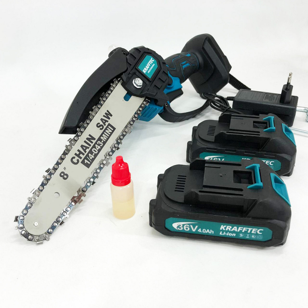 Аккумуляторная пила для точной работы Krafftec 20 см, Электропилы для дома, HW-801 Цепная минипила-сучкорез Киев - изображение 1