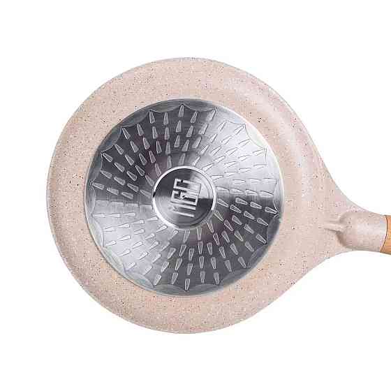 Алюмінієва млинцева сковорода з мармуровим антипригарним покриттям Ø 22 см, товсте дно MGC бежевий HP-4-427CR Київ