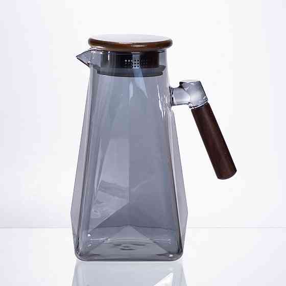 Глечик для напоїв скляний 1.8 л з бамбуковою кришкою 64486-73 Коломия