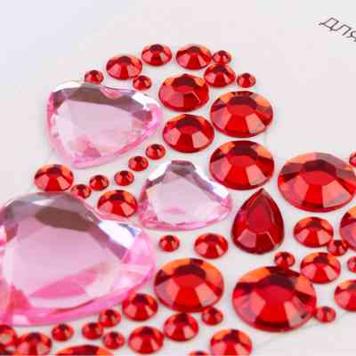 Набор для творчества Santi Серце червоне, аплікація зі страз самоклеючих, 6х10 см (743027) Винница