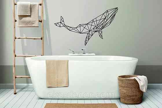 Декоративное настенное Панно «Кит», Декор на стену 90*54 см, Черный Киев