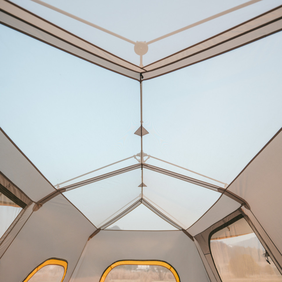 Намет шестимісний Naturehike Cape 8.4 CNK2450WS050 з швидким розкриттям, сіро-коричневий Київ - фото 10