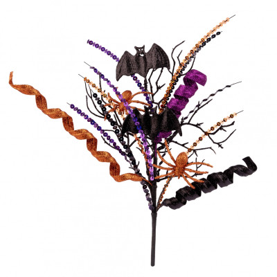 Декоративная ветвь YES! Fun Хэллоуин Bat 38 см, глиттер (974301) Винница - изображение 1