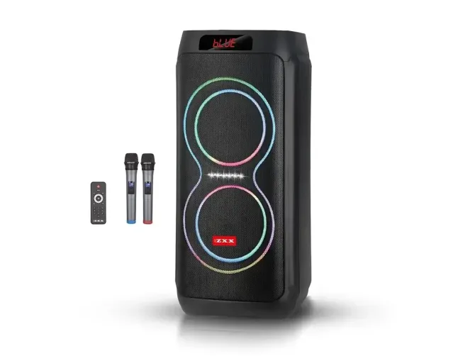 Портативна акустична колонка ZXX-5550 80Вт 2x8" TWS/FM/USB/TF/BT/LED/2MIC караоке Одеса - фото 3