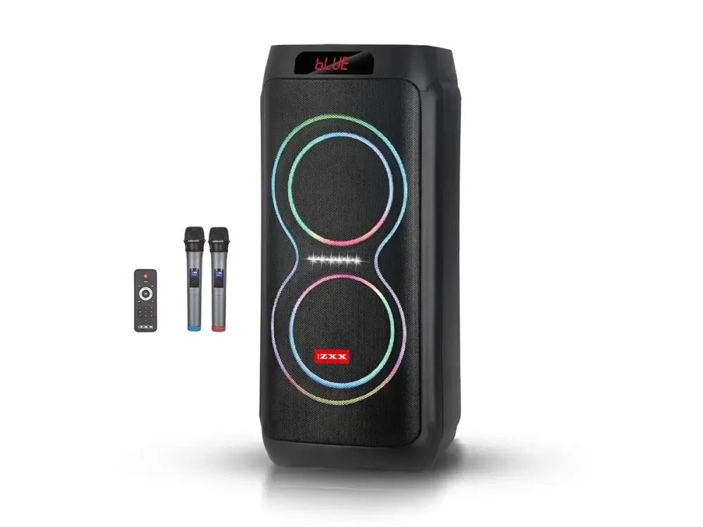 Портативна акустична колонка ZXX-5550 80Вт 2x8" TWS/FM/USB/TF/BT/LED/2MIC караоке Одеса - фото 3