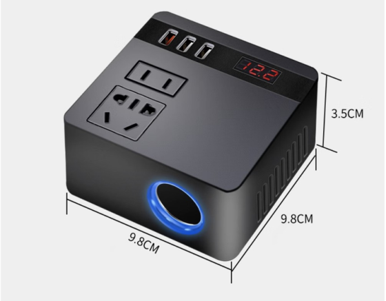 Автомобільний інвертор-перетворювач AC/DC з 12В/24В на 220В/120W + LCD (екран) 3хUSB Вінниця