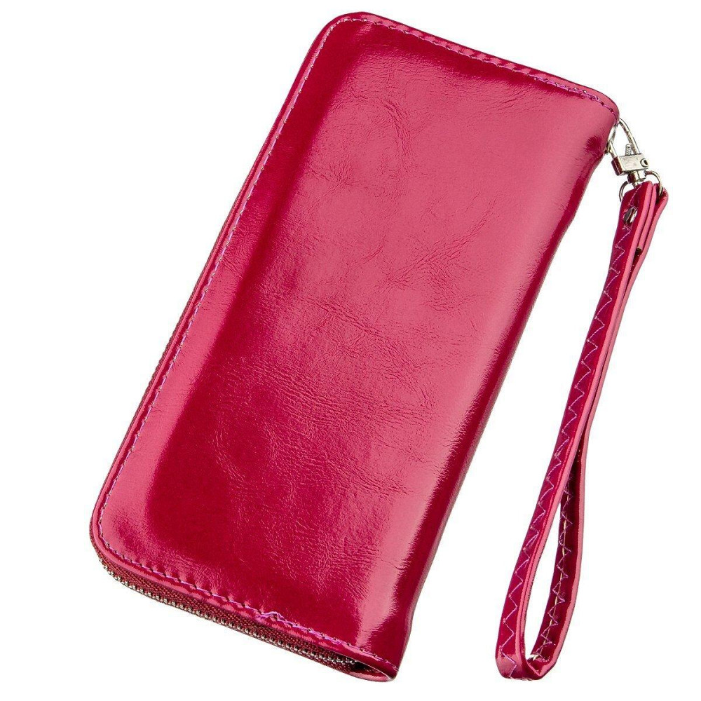 Кошелек женский на одну молнию из экокожи гладкий KIVI 19039 Малиновый Киев - изображение 2