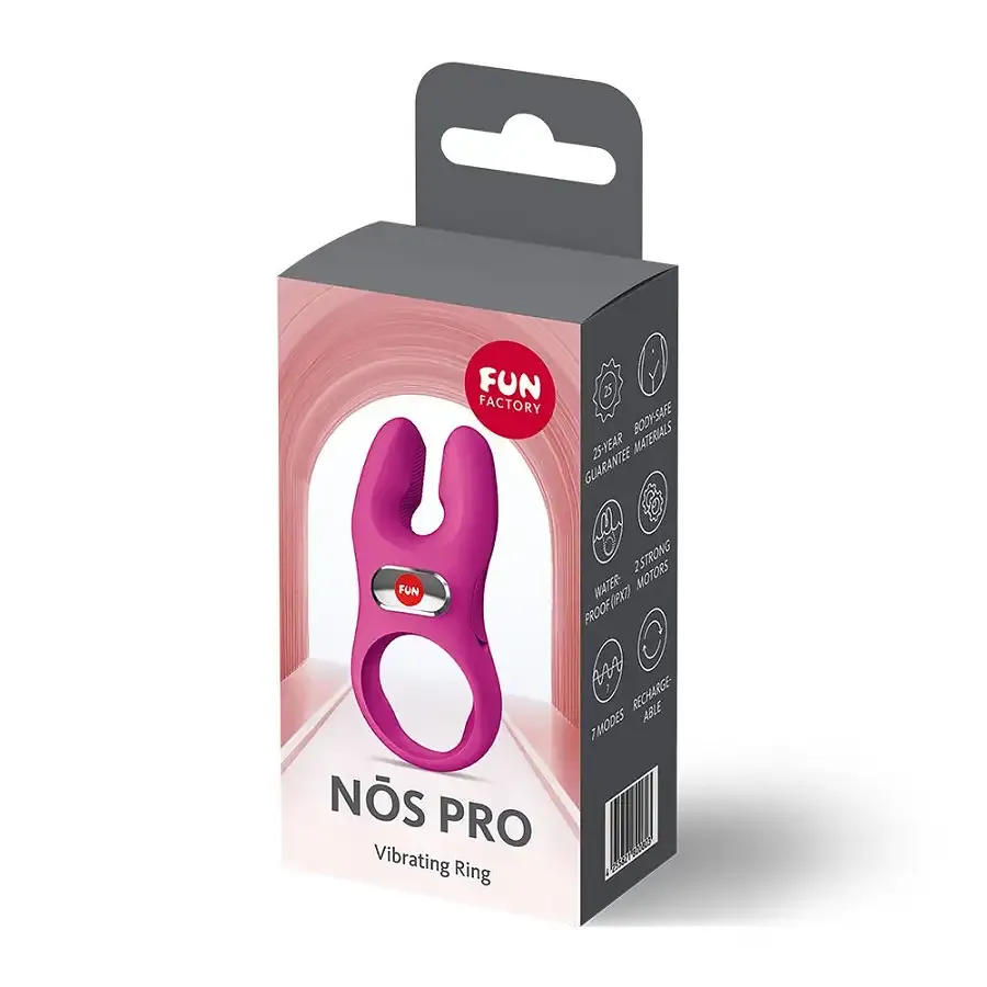 Эрекционное виброкольцо с двойной стимуляцией клитора Fun Factory NŌS PRO Magenta, 2 мотора Львов - изображение 8