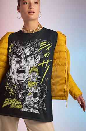 Футболка для хлопчика з аніме принтом Джосепх Джоестар Джоджо С оверсайз (зріст від 165 до 180) Чорний AnimeJ0965m Дніпро