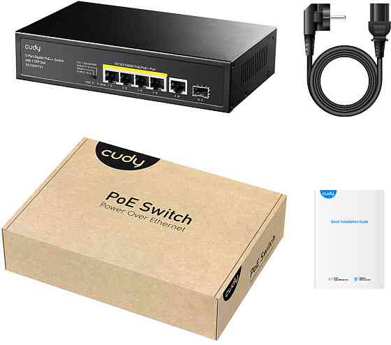 Комутатор Cudy GS1005PTS1, 5 порт  Gigabit PoE+ Switch with 1 SFP Port 120W Вінниця