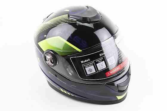 Шолом інтеграл, закритий BLD-М65 S (55-56см), ЧОРНИЙ/НЕОНОВО-ЖОВТО-СИНІЙ Киев