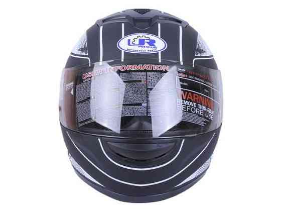 Шолом мотоциклетний інтеграл MD-803 (чорний з білим матовим, size L) Мукачево