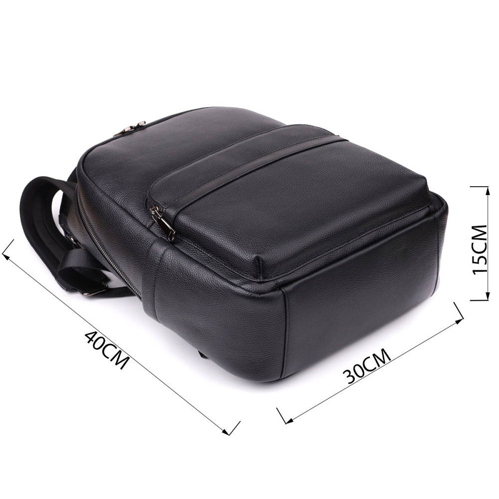 Місткий рюкзак для чоловіків з натуральної шкіри Vintage 23045 Чорний Київ - фото 3