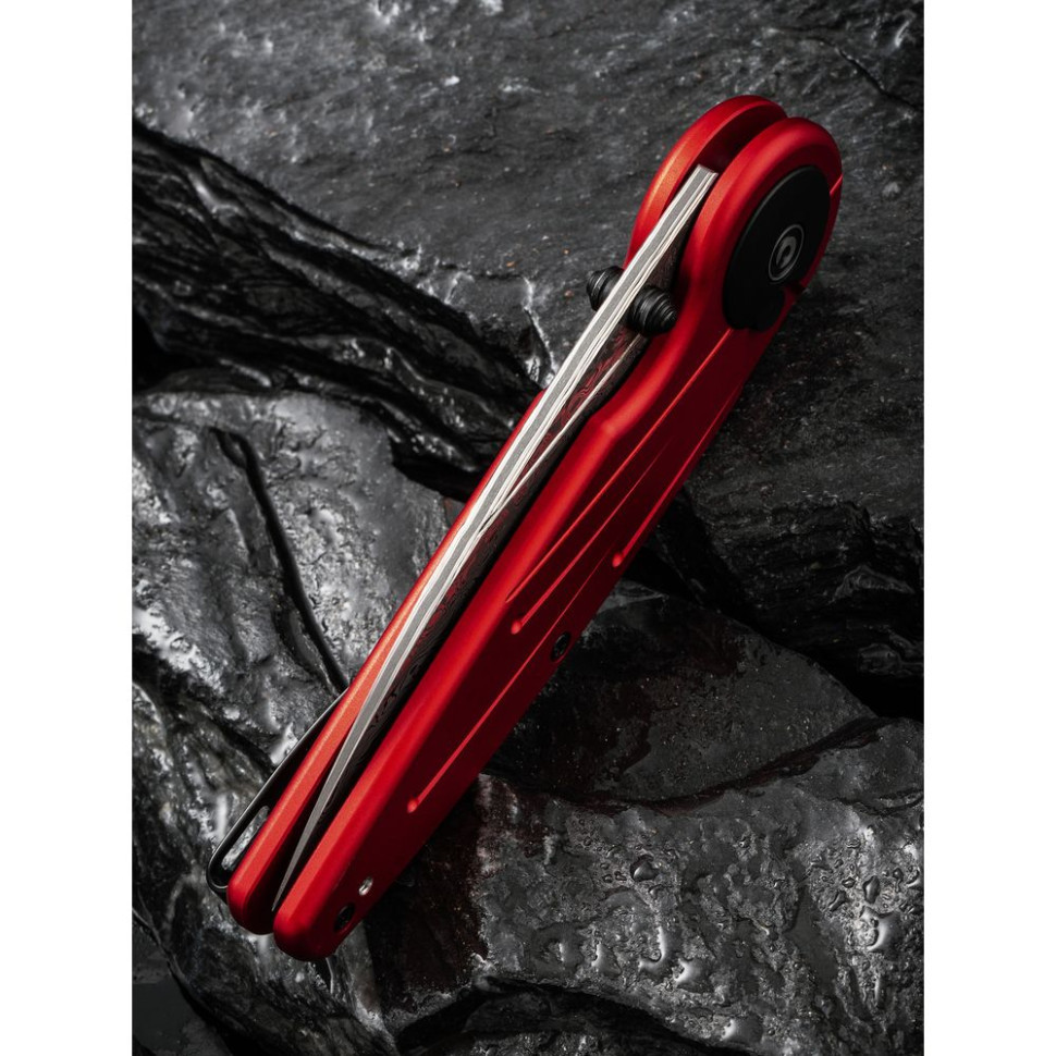 Ніж складаний туристичний Civivi Starflare, (8.4 см) Damascus / Aluminum червоний Киев - изображение 15