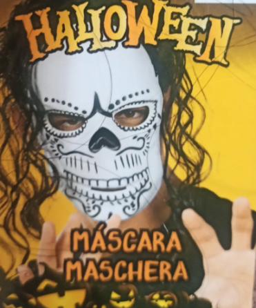 Маска на Хелловін з волоссям one size біло-чорний Київ