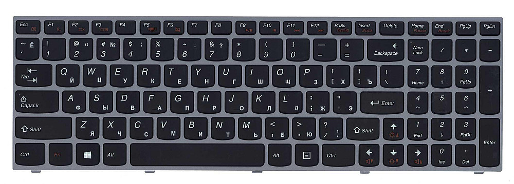 Клавиатура для ноутбука Lenovo IdeaPad (B5400, M5400) Black, (Silver Frame), RU Вінниця - фото 2