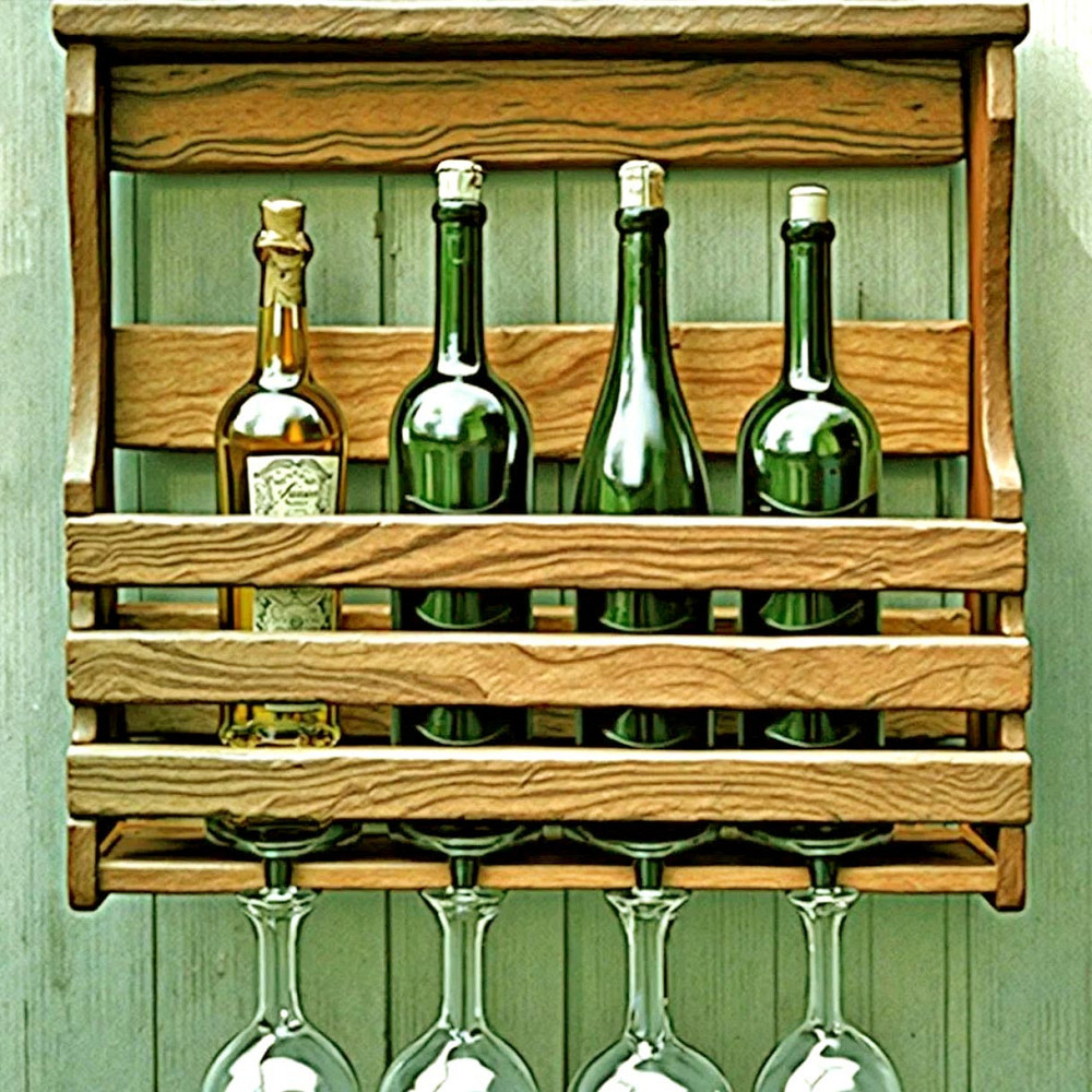 Настінна винна полиця "Індзай" сієна Миколаїв - фото 1