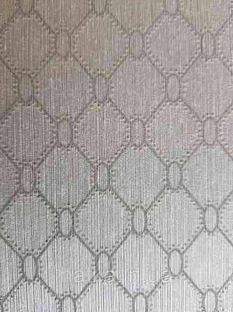 Текстильні шпалери на флізеліновій основі Da capo RaschTextil геометрія ромб овал сітка бежеві фон срібло Київ