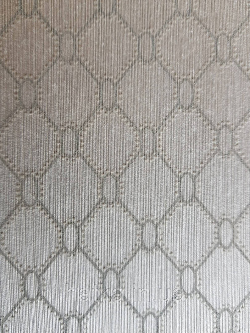 Текстильні шпалери на флізеліновій основі Da capo RaschTextil геометрія ромб овал сітка бежеві фон срібло Київ - фото 3