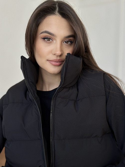 Жилетка черная женская укороченная Черный 42/44 Харьков - изображение 8