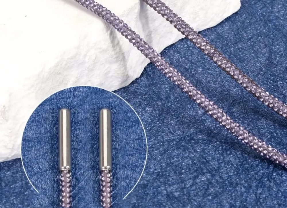 Шнурки зі стразами 2 шт Фіолетовий 100 см Сміла - фото 1