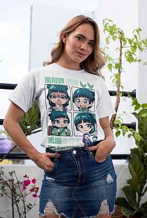 Футболка для хлопчика з аніме принтом Маомао Апотхекарй Діаріес Ессентіал оверсайз (зріст від 165 до 180) Чорний AnimeJ0201m Дніпро