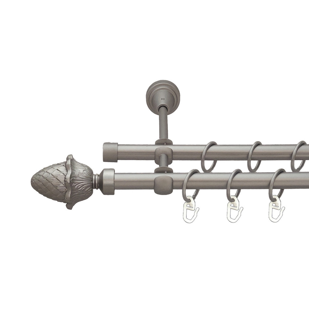 Карниз Orvit Цинара металевий дворядний відкритий Сатин 16\16 мм 200 см (6099039) Львів - фото 1