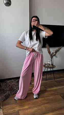 Женские прогулочные брюки из плюш велюра Розовый, 42/44 Одесса