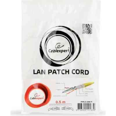 Патч-корд 0.25м FTP cat.6 CCA yellow Cablexpert (PP6-0.25M/Y) Винница