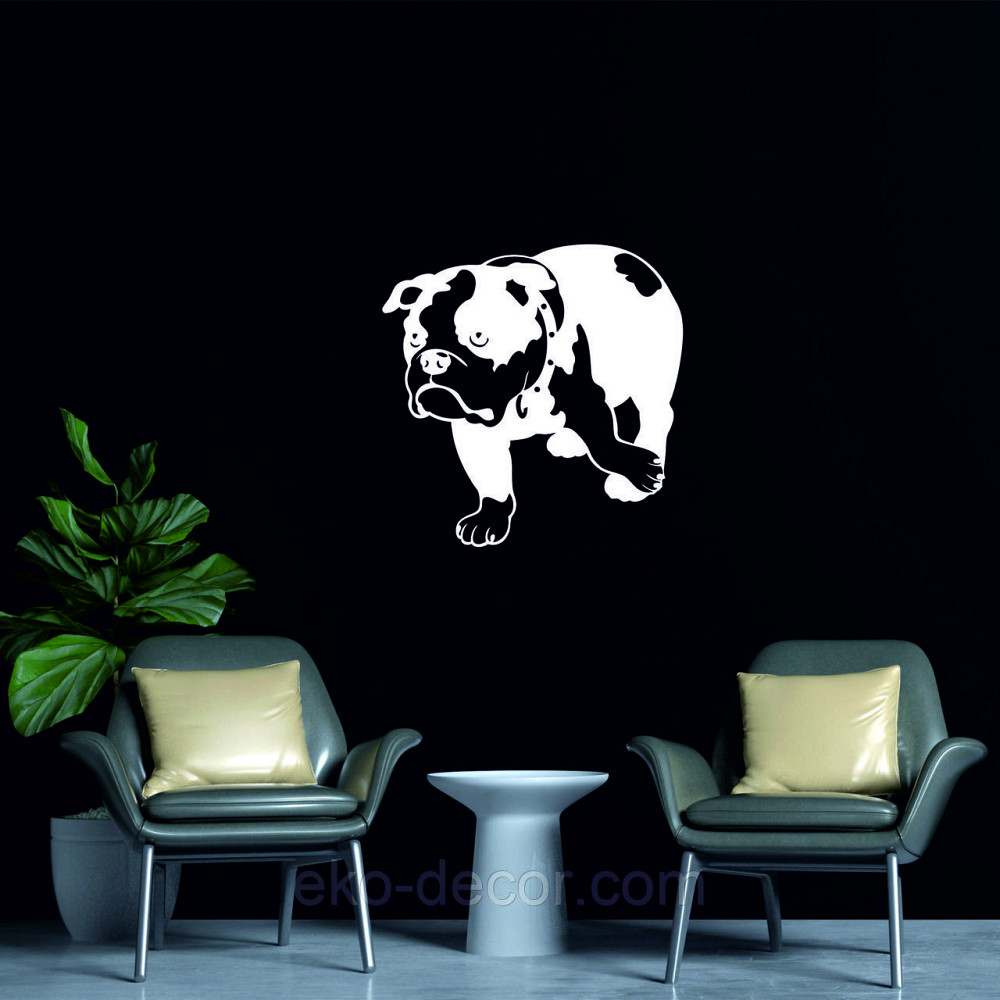 Декоративное настенное Панно «Бульдог» , Декор на стену 70*70 см, Белый Киев - изображение 4