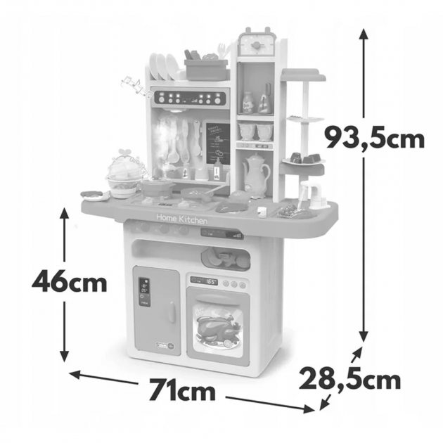 Кухня ігрова Limo Toy з водою паром світлом звуками 65 предметів Кремова (889-212) Чернігів - фото 2