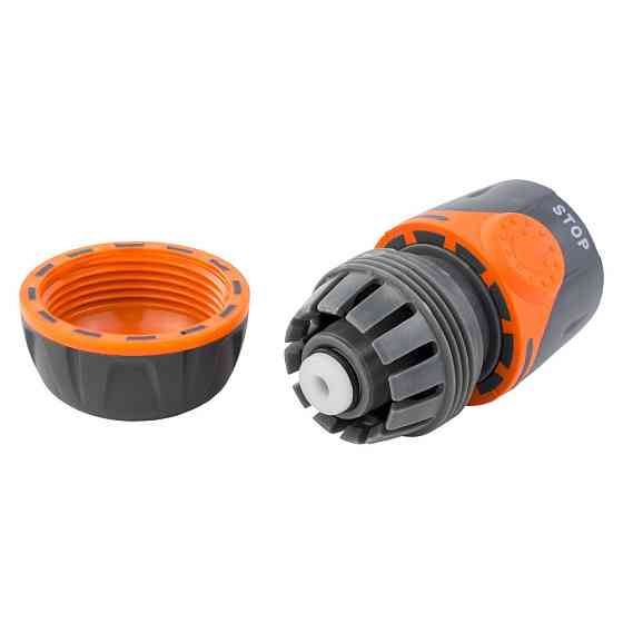 Конектор 1⁄2" швидкознімний для шланга 3⁄4" аквастоп (ABS+TPR) FLORA (5015514) Київ