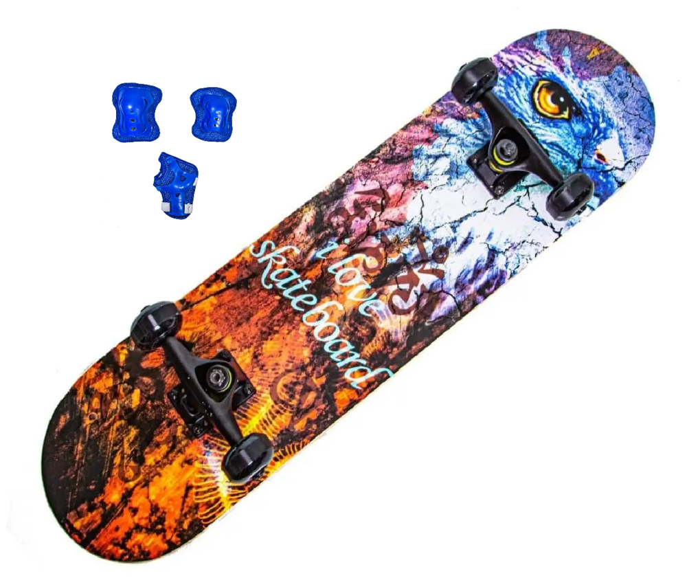 Cкейтборд с защитой Scale Sports " LOVE SKATEBOARD". Нагрузка до 90 кг Одесса - изображение 1
