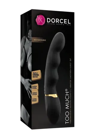 Вібратор ультрастимулювальний Dorcel Too Much Rechargeable Black, гнучкий і потужний, 3 вібромотори Львов