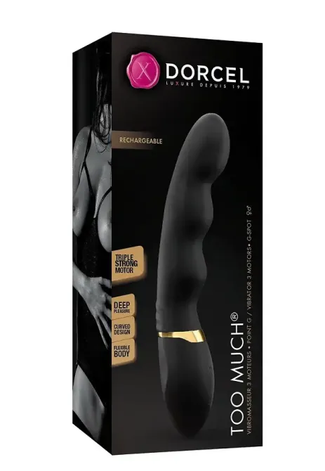 Вібратор ультрастимулювальний Dorcel Too Much Rechargeable Black, гнучкий і потужний, 3 вібромотори Львов - изображение 3