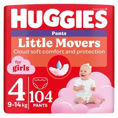 Підгузки Huggies Little Movers/Pants 4 (9-14 кг) M-Pack для дівчаток 104 шт (5029054568095) Вінниця