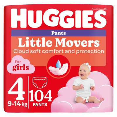 Підгузки Huggies Little Movers/Pants 4 (9-14 кг) M-Pack для дівчаток 104 шт (5029054568095) Вінниця - фото 1